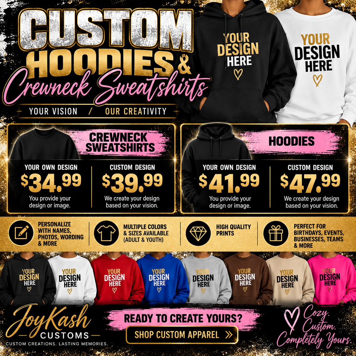 Custom Sewatshirts/Hoodies