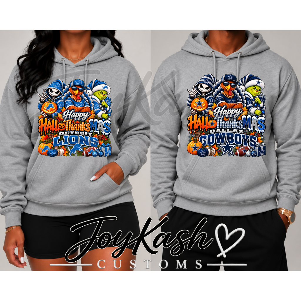 Happy HalloThanksMas NFL Edition Sweatshirts