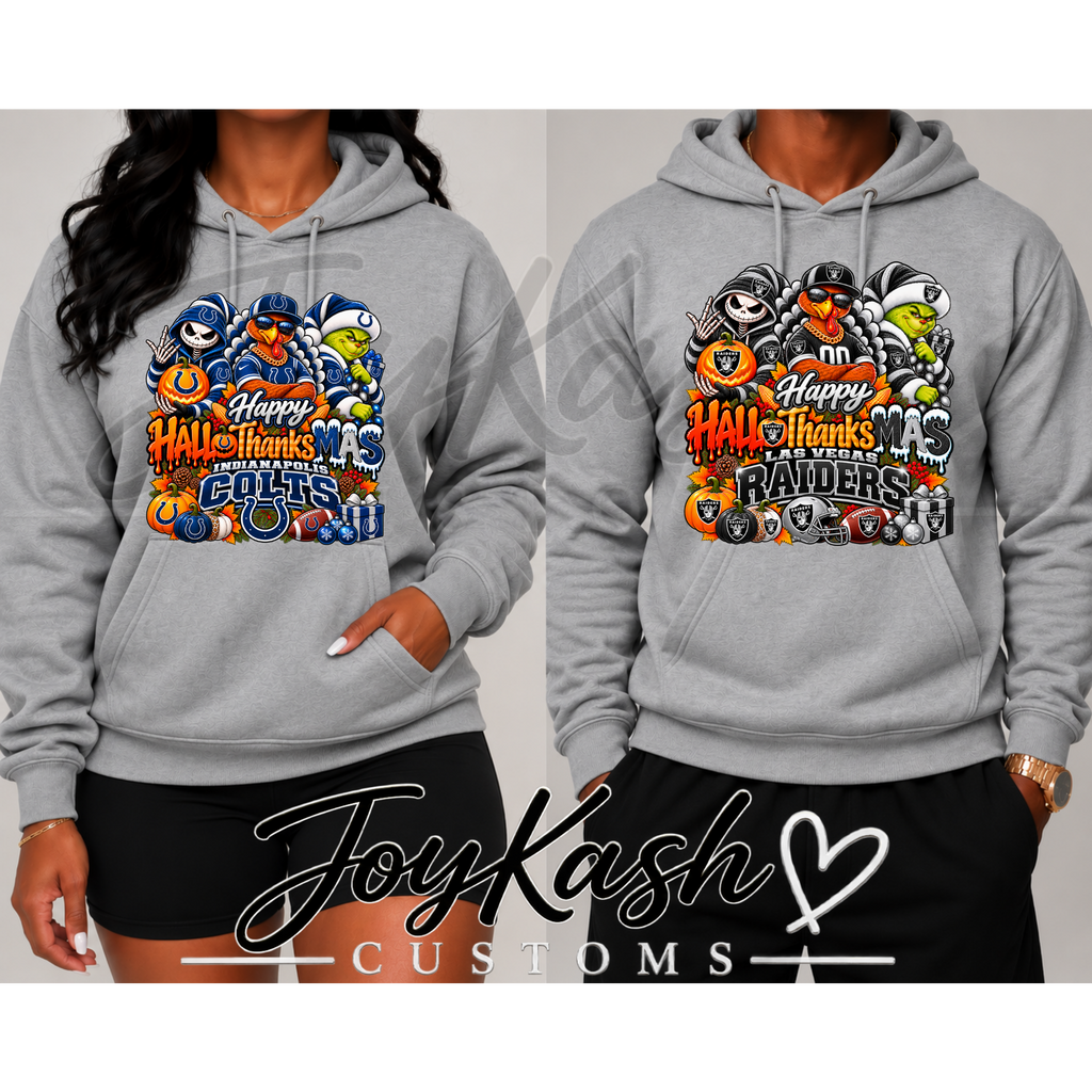 Happy HalloThanksMas NFL Edition Sweatshirts