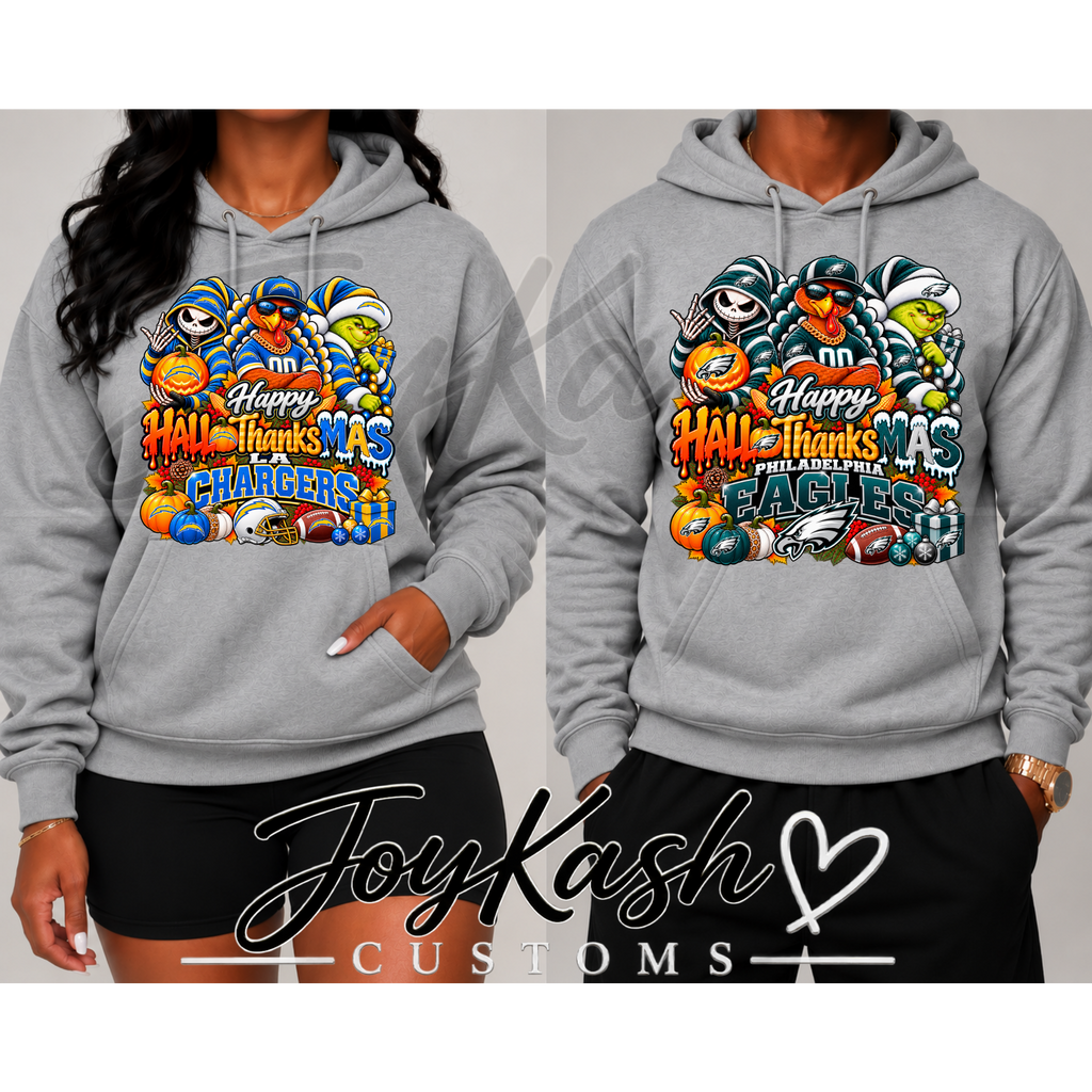Happy HalloThanksMas NFL Edition Sweatshirts