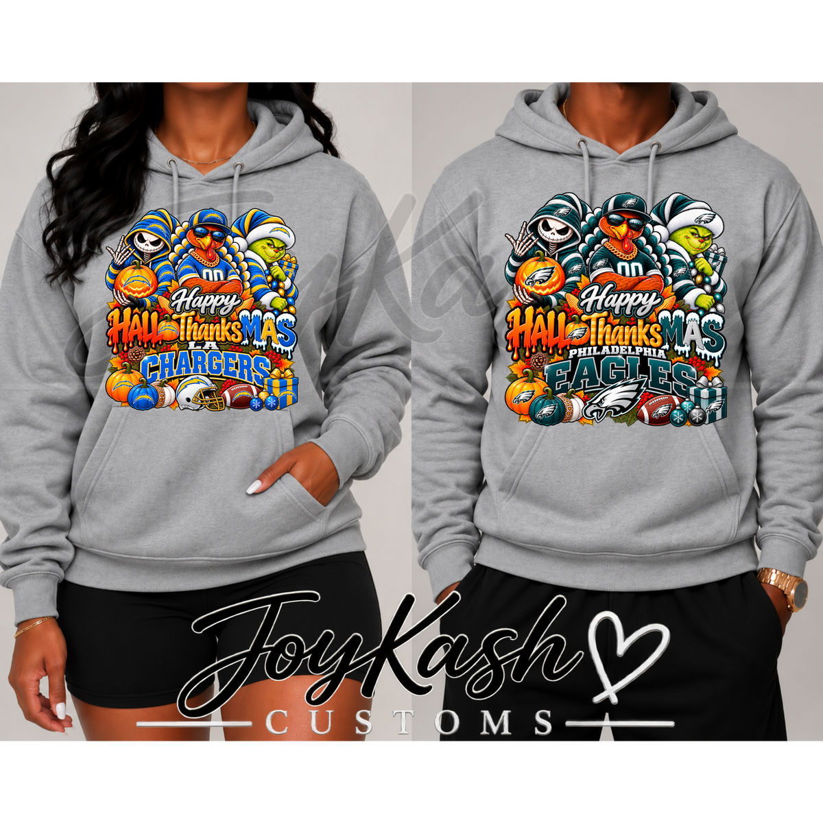Happy HalloThanksMas NFL Edition Sweatshirts