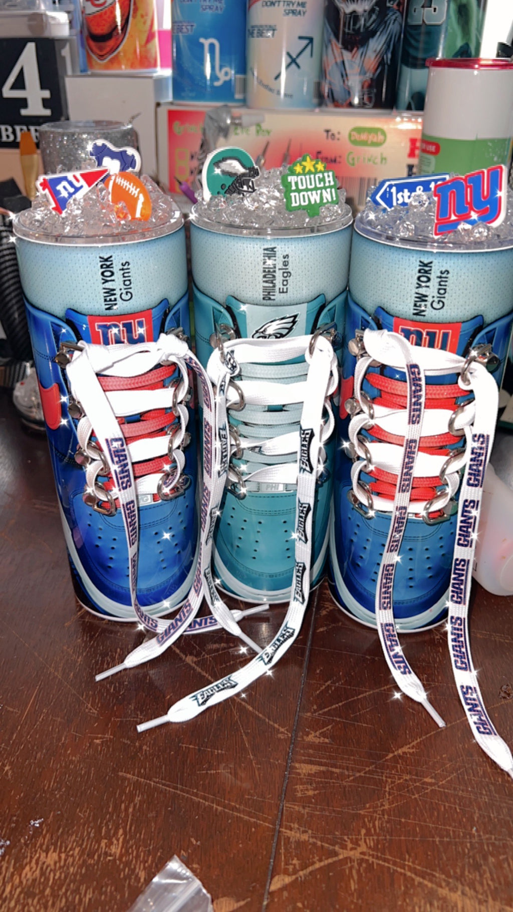 20oz Custom Sneaker Tumbler with ice lid and Real Shoelaces