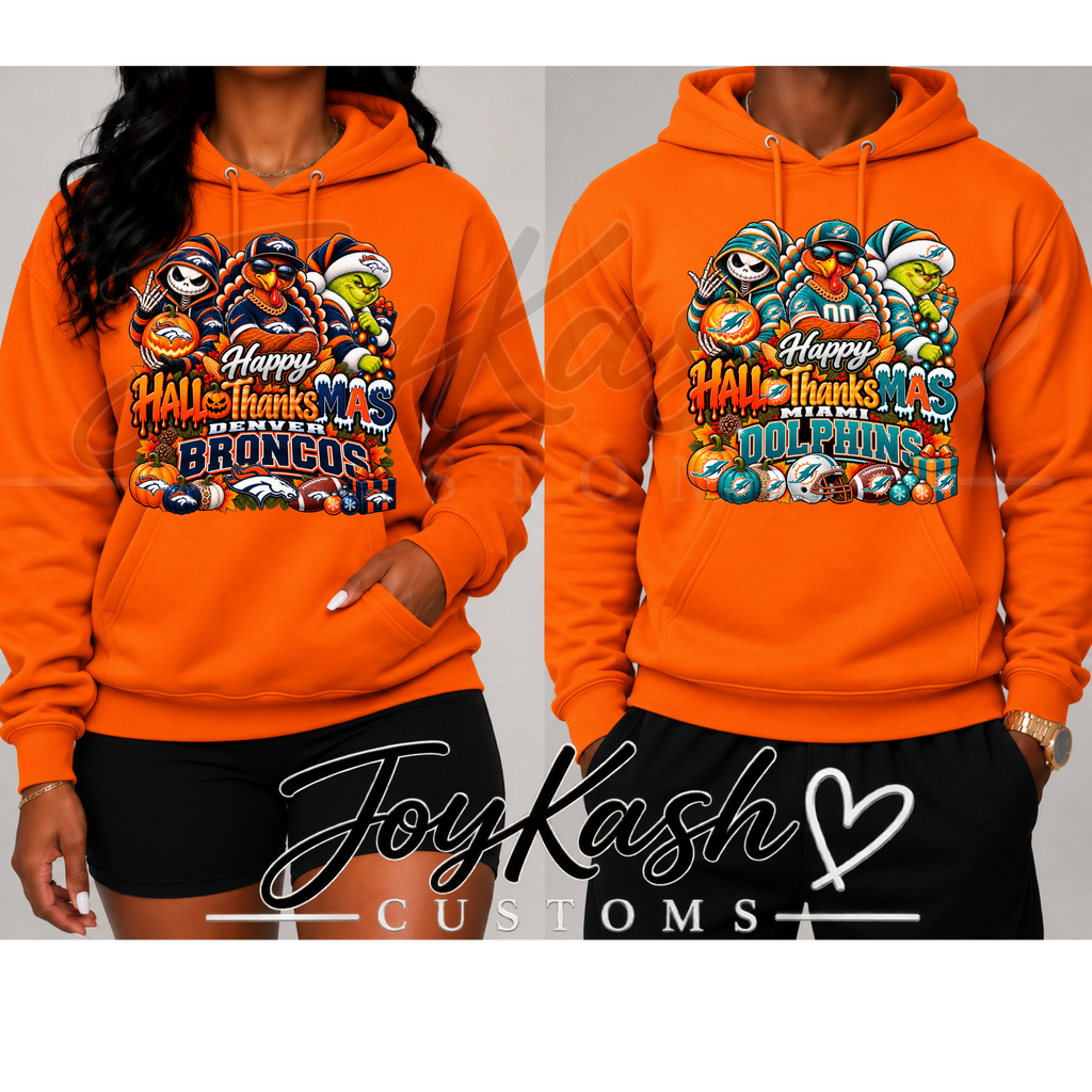 Happy HalloThanksMas NFL Edition Sweatshirts