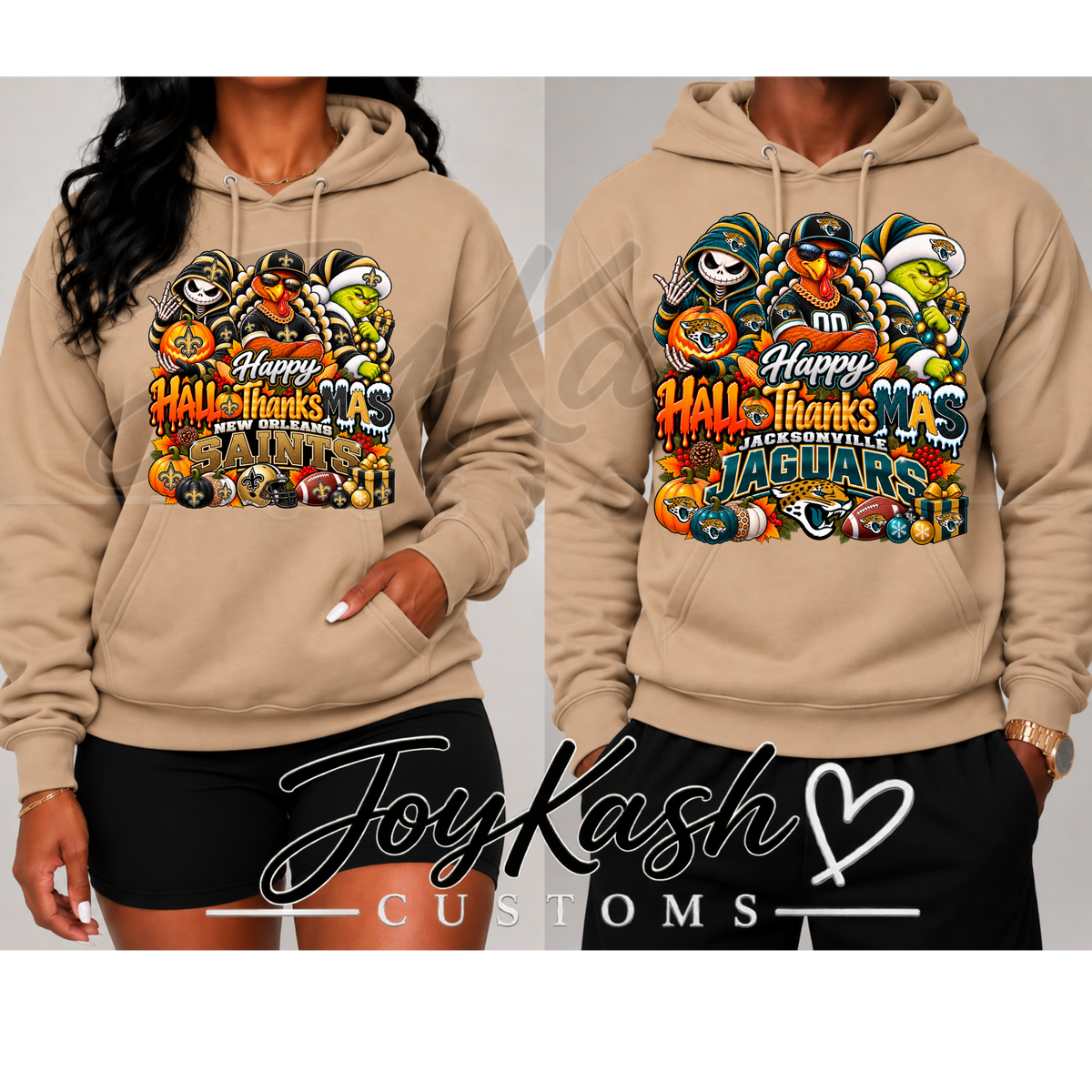 Happy HalloThanksMas NFL Edition Sweatshirts