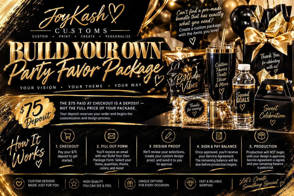 Build your Own Package- $75 Deposit **Please read description**