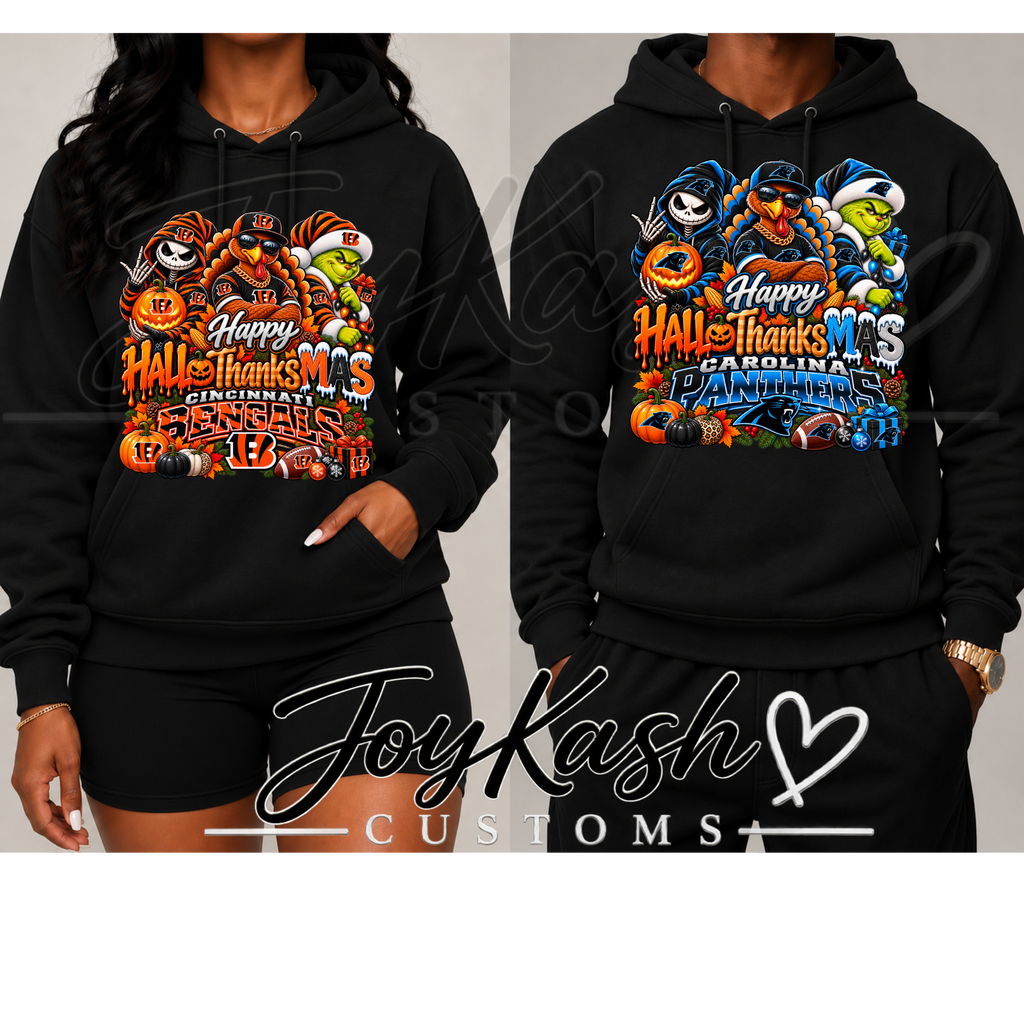 Happy HalloThanksMas NFL Edition Sweatshirts