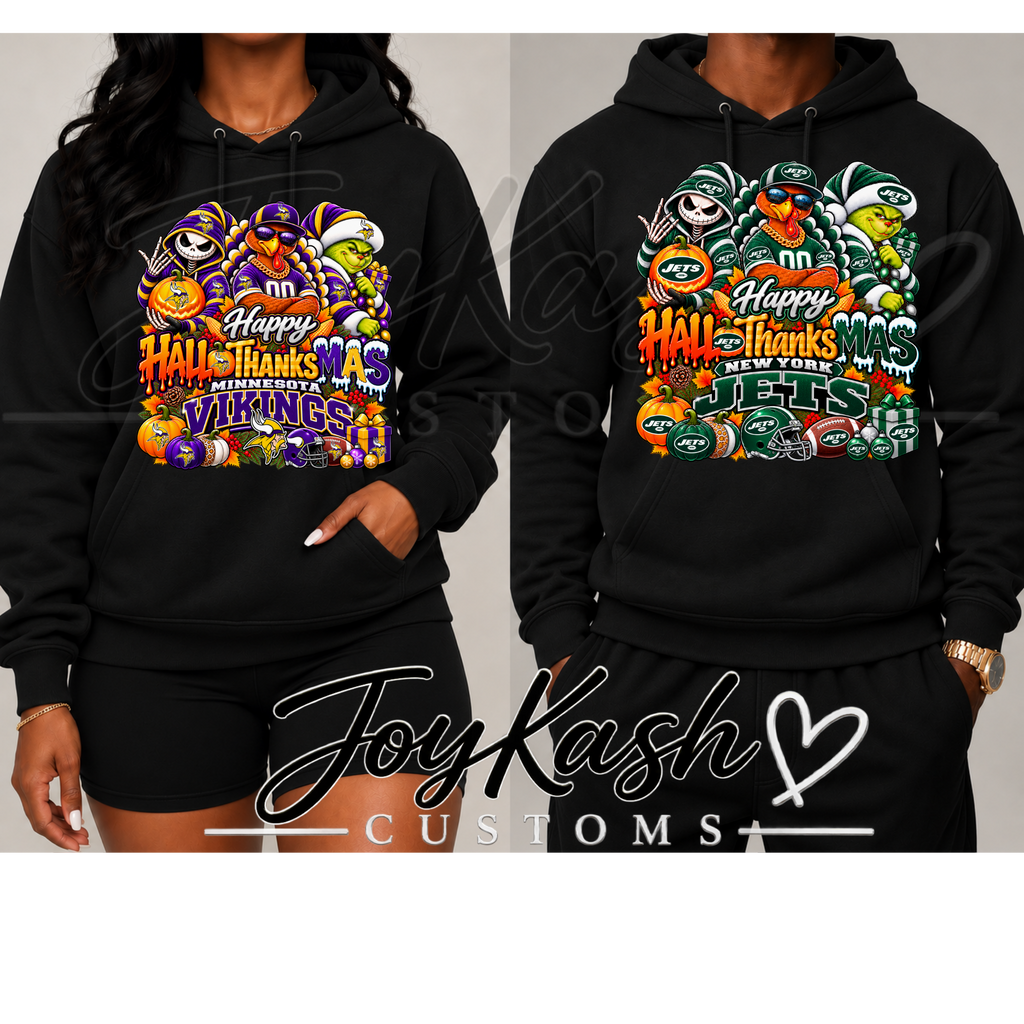 Happy HalloThanksMas NFL Edition Sweatshirts