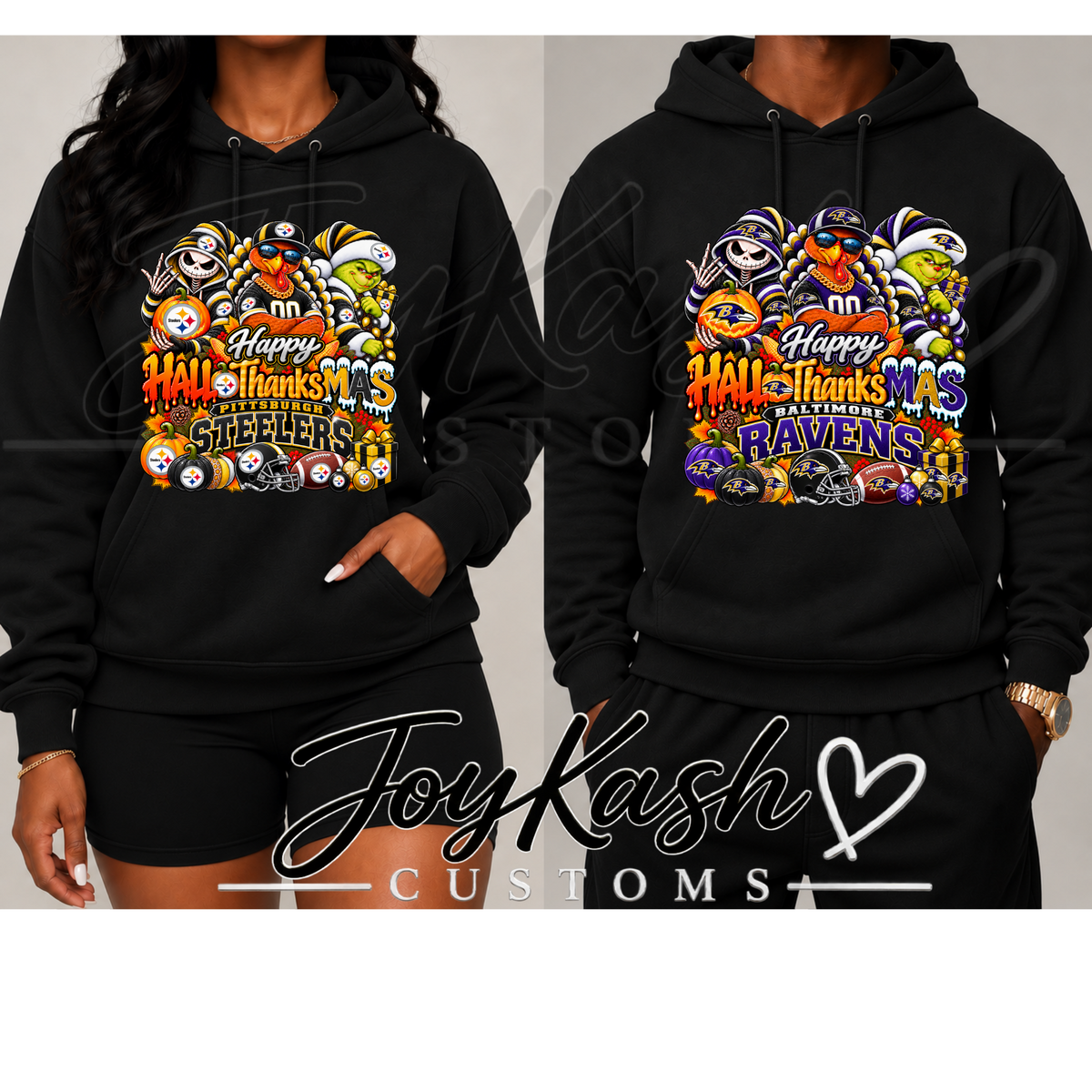 Happy HalloThanksMas NFL Edition Sweatshirts