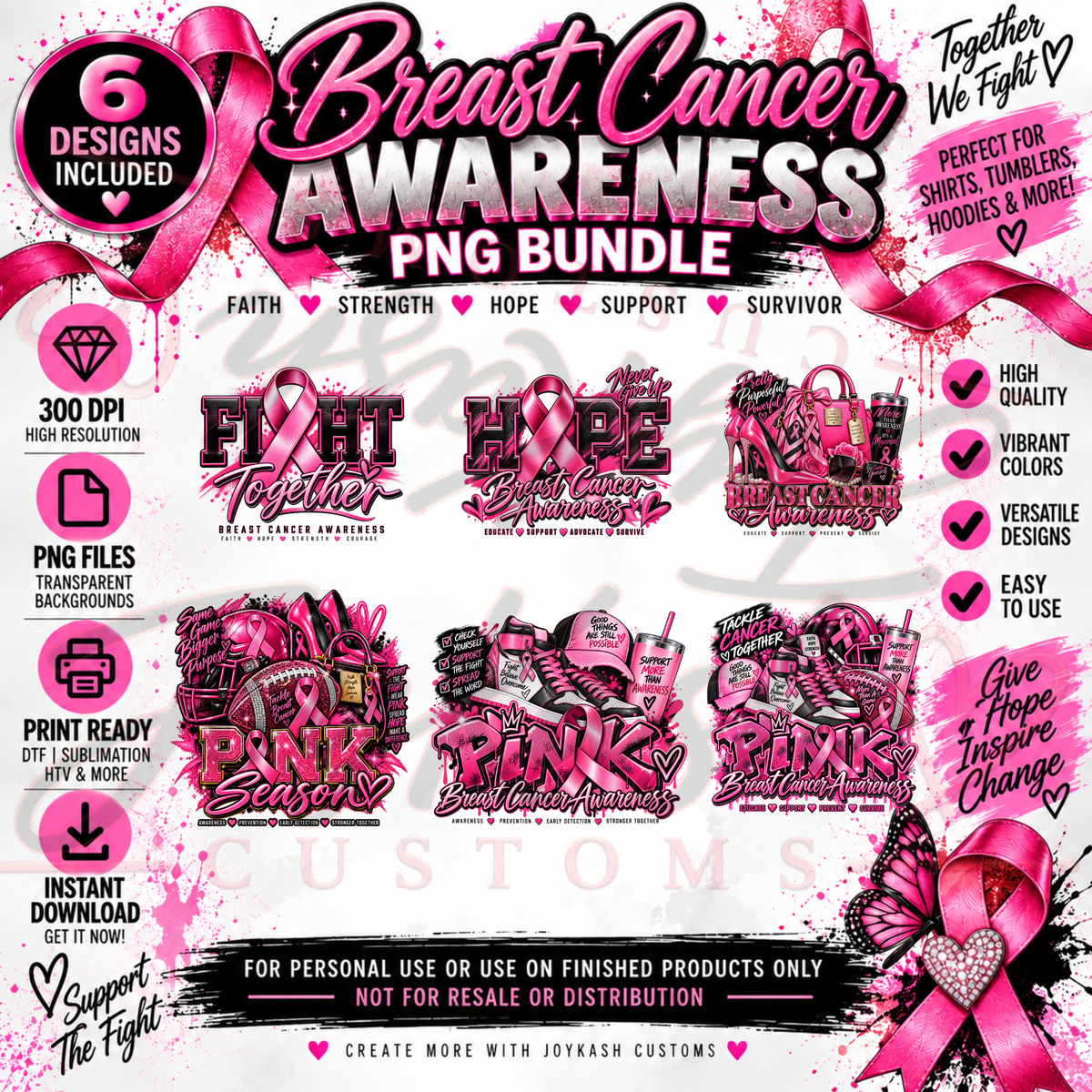Breast Cancer Awareness PNG Bundle
