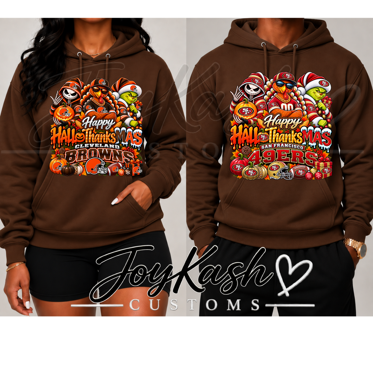 Happy HalloThanksMas NFL Edition Sweatshirts