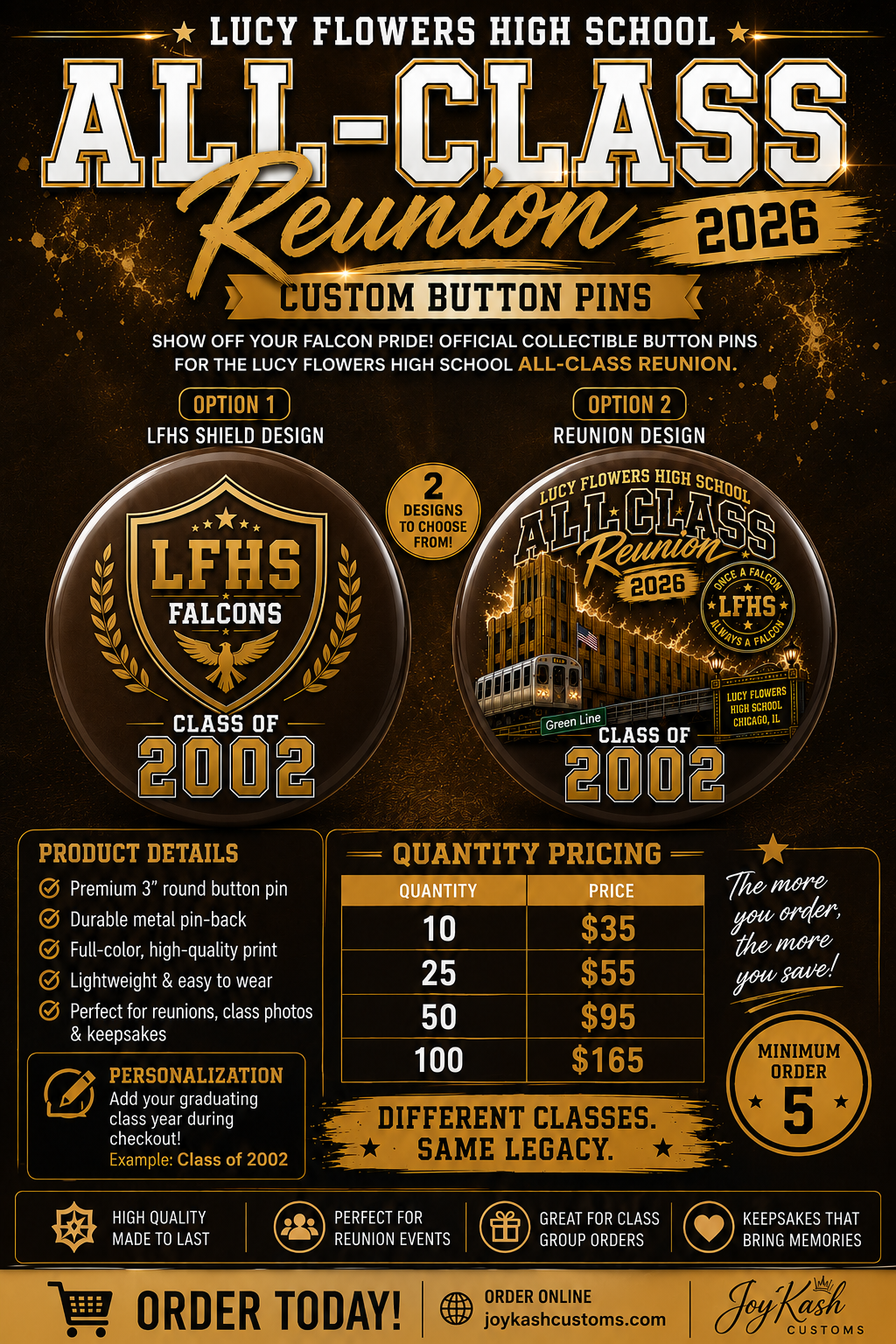 3in Button Pins