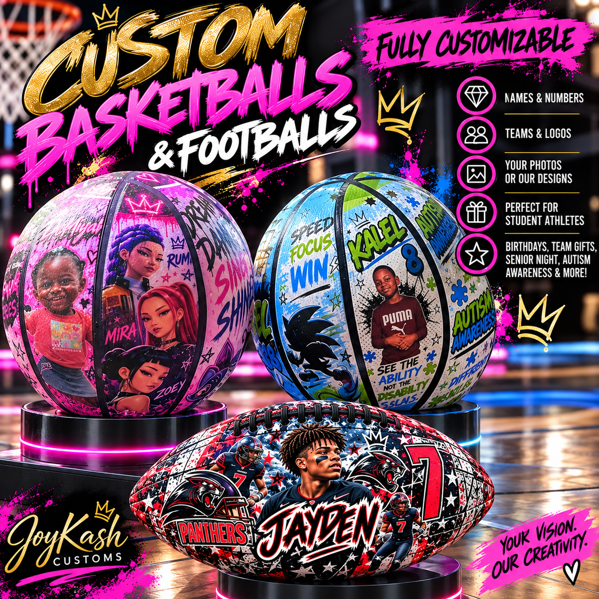 Customized Basketballs & Footballs