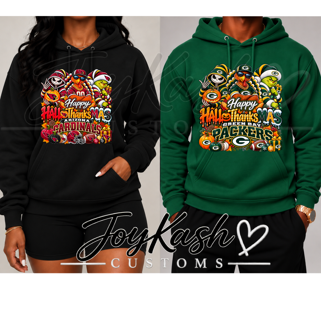 Happy HalloThanksMas NFL Edition Sweatshirts