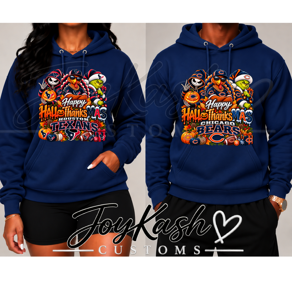 Happy HalloThanksMas NFL Edition Sweatshirts