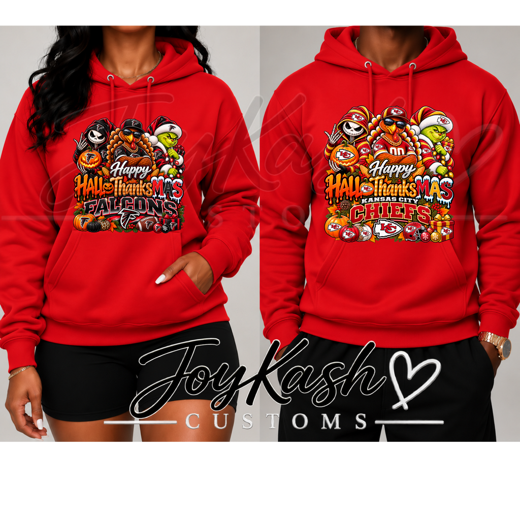 Happy HalloThanksMas NFL Edition Sweatshirts